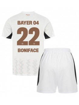 Billige Bayer Leverkusen Victor Boniface #22 Bortedraktsett Barn 2024-25 Kortermet (+ Korte bukser)